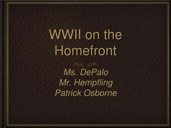 wwii on the homefront