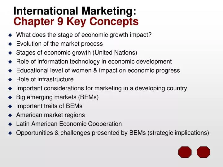 international marketing chapter 9 key concepts