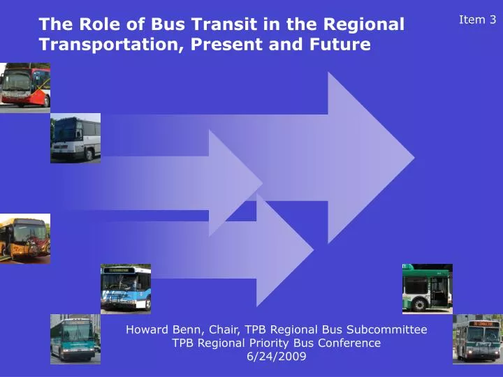 the role of bus transit in the regional transportation present and future