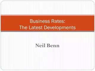 Business Rates: The Latest Developments