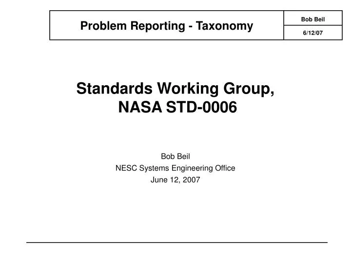 standards working group nasa std 0006