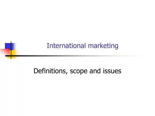 International marketing