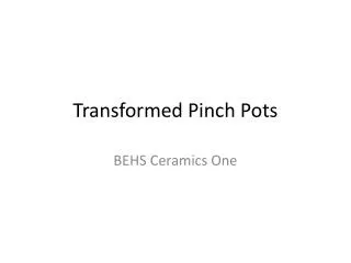 Transformed Pinch Pots