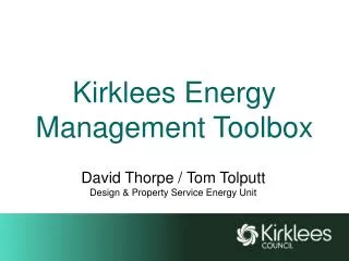 Kirklees Energy Management Toolbox