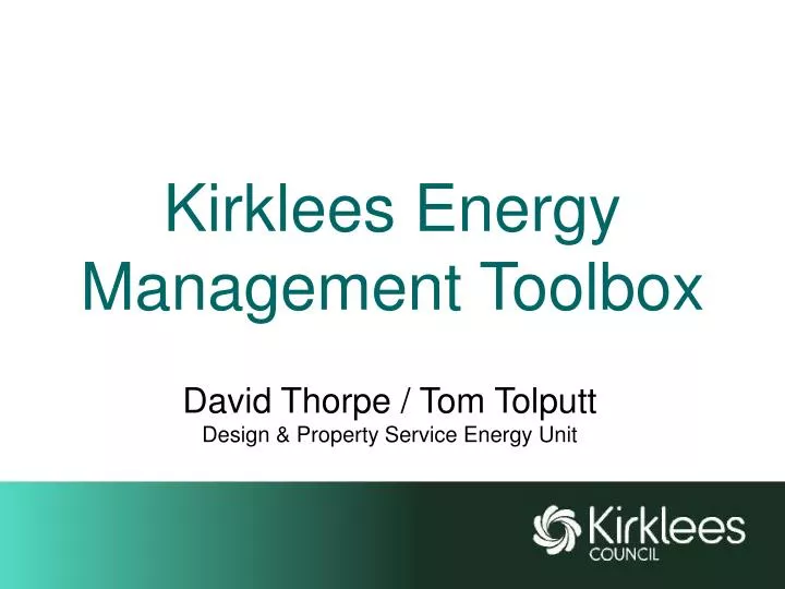 kirklees energy management toolbox