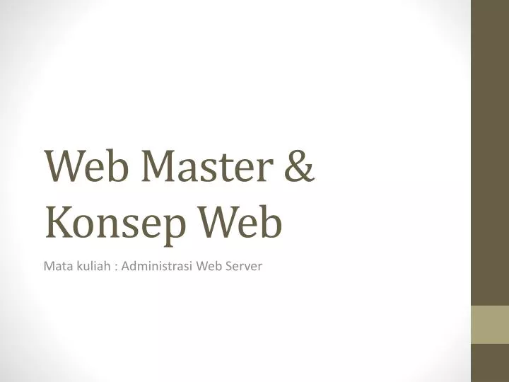 web master konsep web