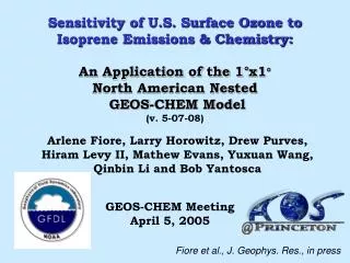 Sensitivity of U.S. Surface Ozone to Isoprene Emissions &amp; Chemistry: An Application of the 1°x1 °