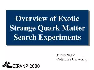 Overview of Exotic Strange Quark Matter Search Experiments