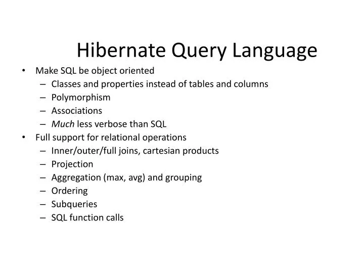 hibernate query language