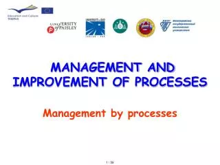 MANAGEMENT AND IMPROVEMENT OF PROCESSES Management by processes