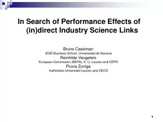 In Search of Performance Effects of (in)direct Industry Science Links