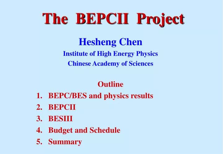 the bepcii project