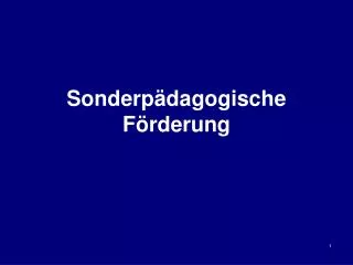 sonderp dagogische f rderung