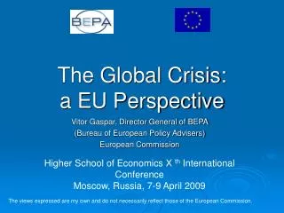 The Global Crisis: a EU Perspective