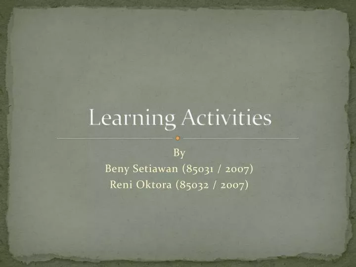 learning activities