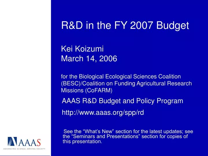 aaas r d budget and policy program http www aaas org spp rd