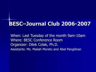 BESC–Journal Club 2006-2007