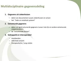 multidisciplinaire gegevensdeling