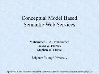 Conceptual Model Based Semantic Web Services