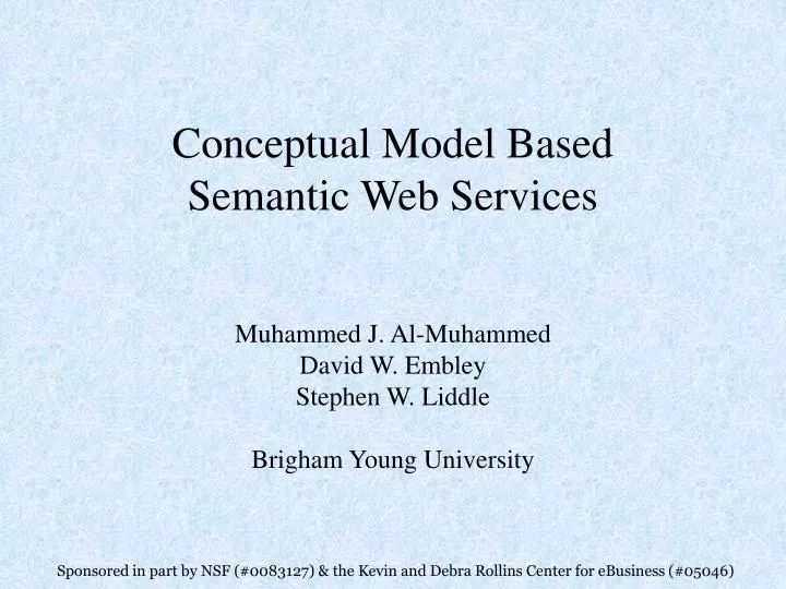 conceptual model based semantic web services