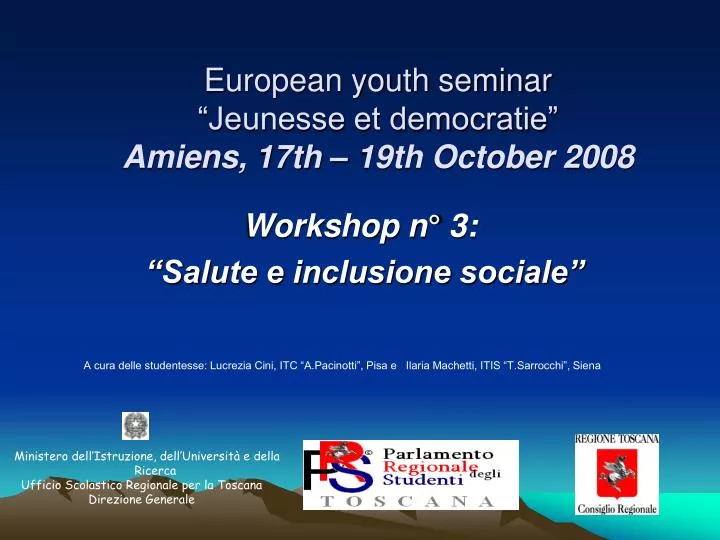 european youth seminar jeunesse et democratie amiens 17th 19th october 2008