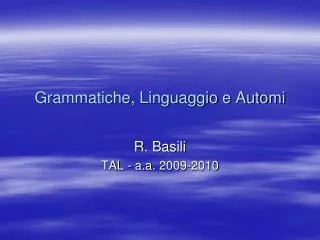 grammatiche linguaggio e automi