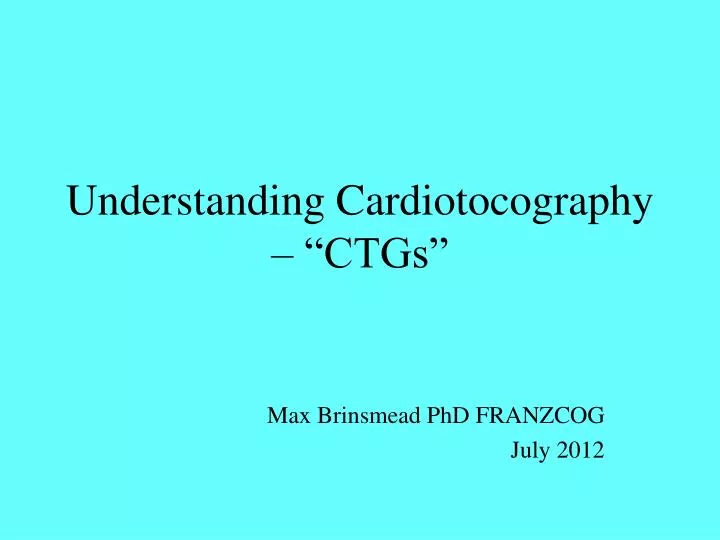 understanding cardiotocography ctgs