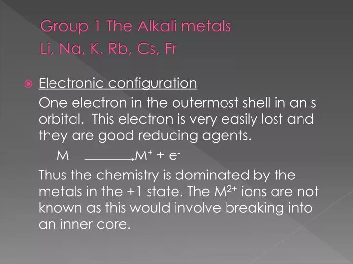 group 1 the alkali metals li na k rb cs fr