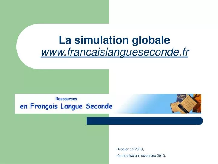 la simulation globale www francaislangueseconde fr