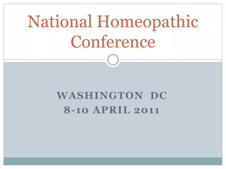 national homeopathic conference