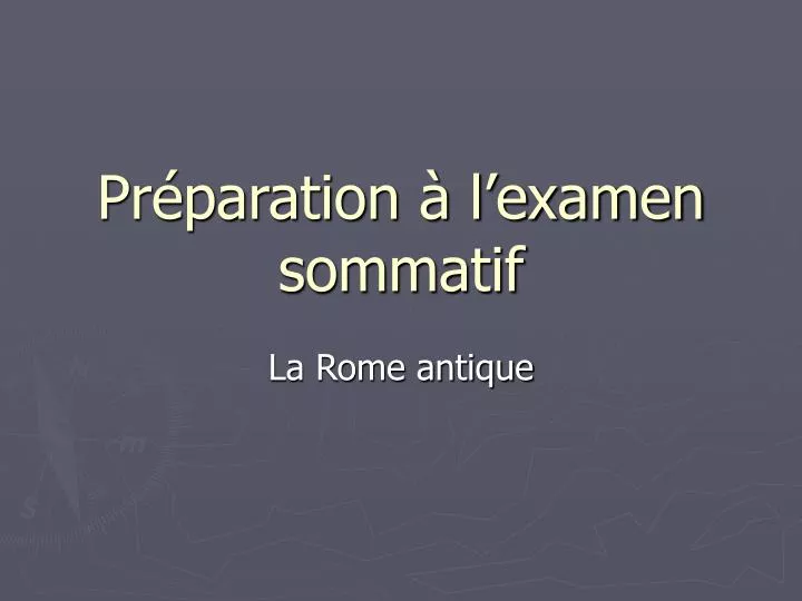 pr paration l examen sommatif