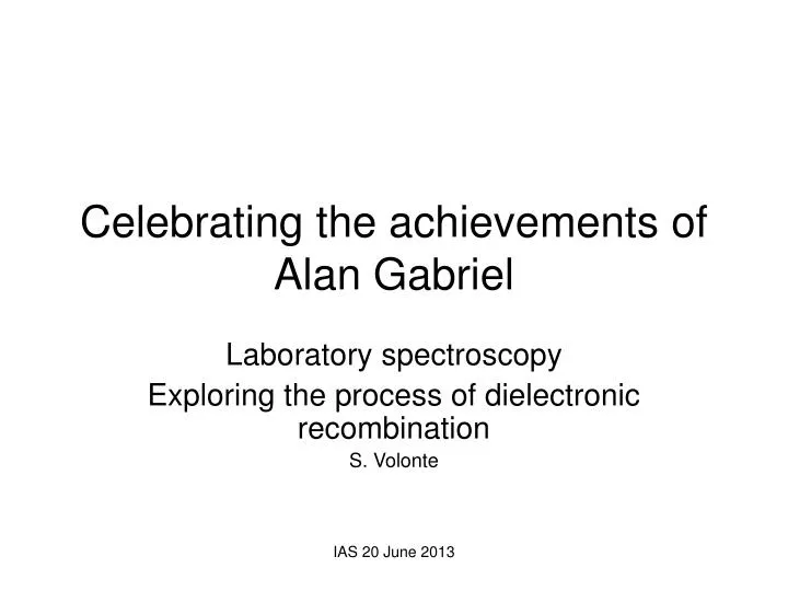 celebrating the achievements of alan gabriel