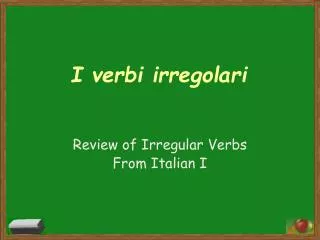 i verbi irregolari