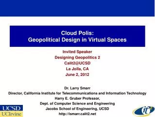 Cloud Polis: Geopolitical Design in Virtual Spaces