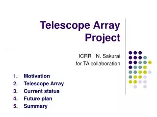 Telescope Array Project