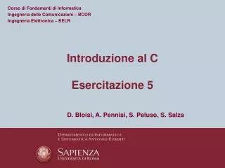 introduzione al c esercitazione 5