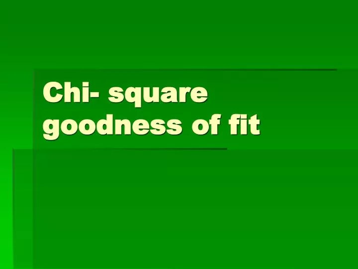 chi square goodness of fit
