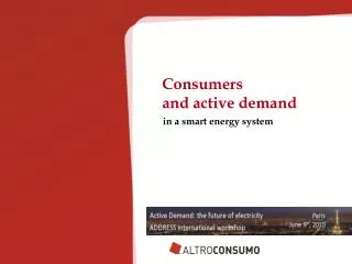 Consumers and active demand