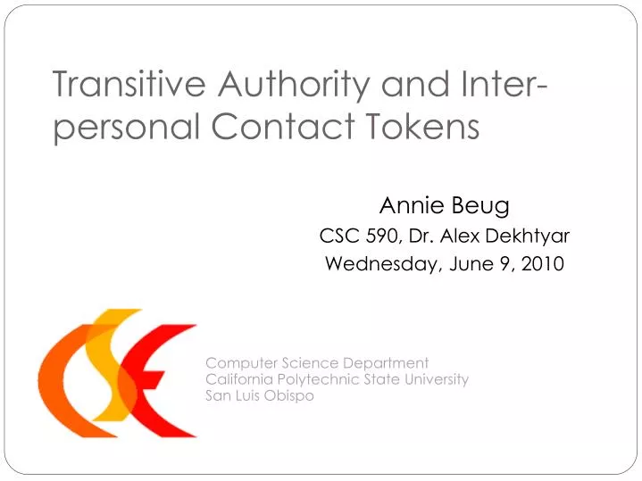 transitive authority and inter personal contact tokens