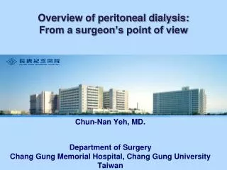 overview of peritoneal dialysis from a surgeon s point of view