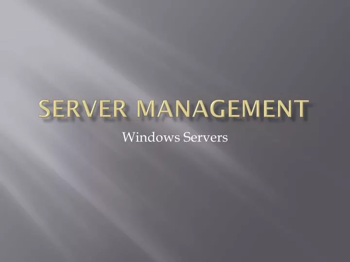 server management