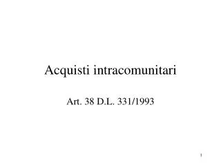 acquisti intracomunitari