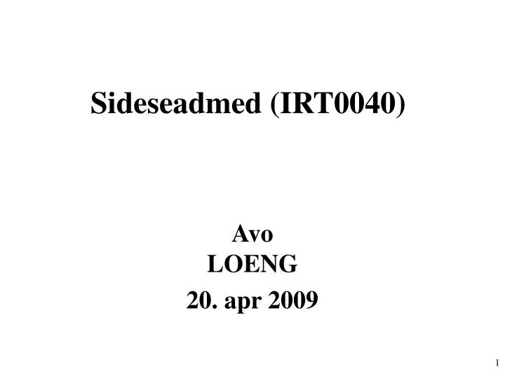 sideseadmed irt0040