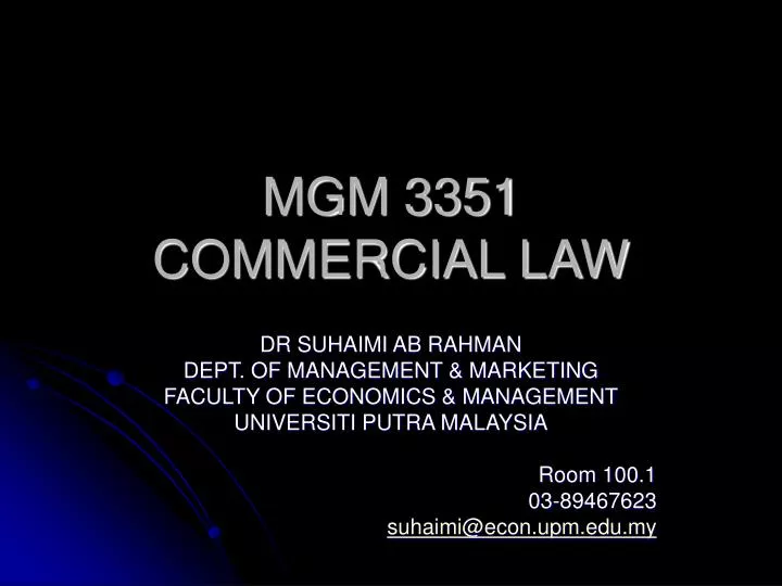 mgm 3351 commercial law