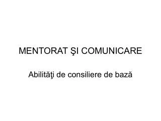 mentorat i comunicare