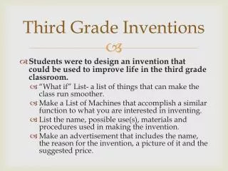 Third Grade Inventions