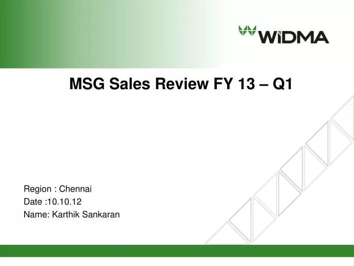 msg sales review fy 13 q1