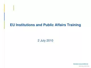 EU Institutions and Public Affairs Training