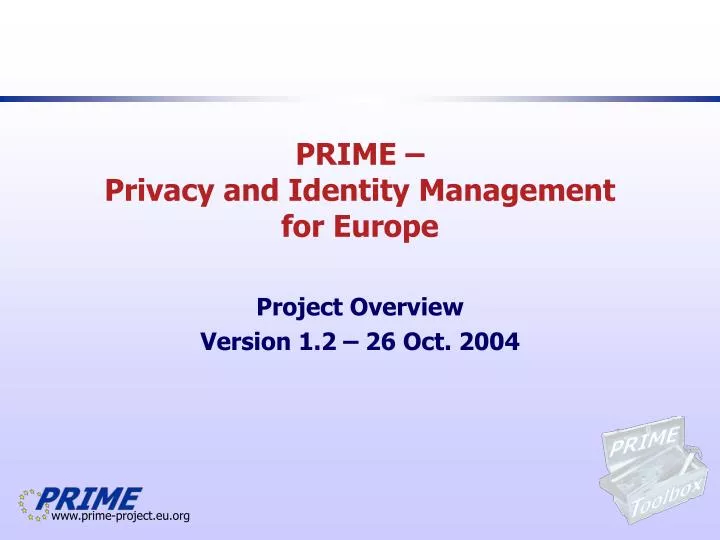 prime privacy and identity management for europe