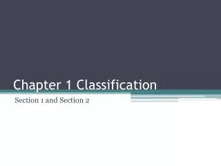 Chapter 1 Classification